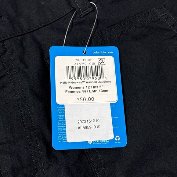NWT $50 Columbia Women’s Black Regular Fit Shorts 5” Inseam High Waist Size 12 - Picture 5 of 10